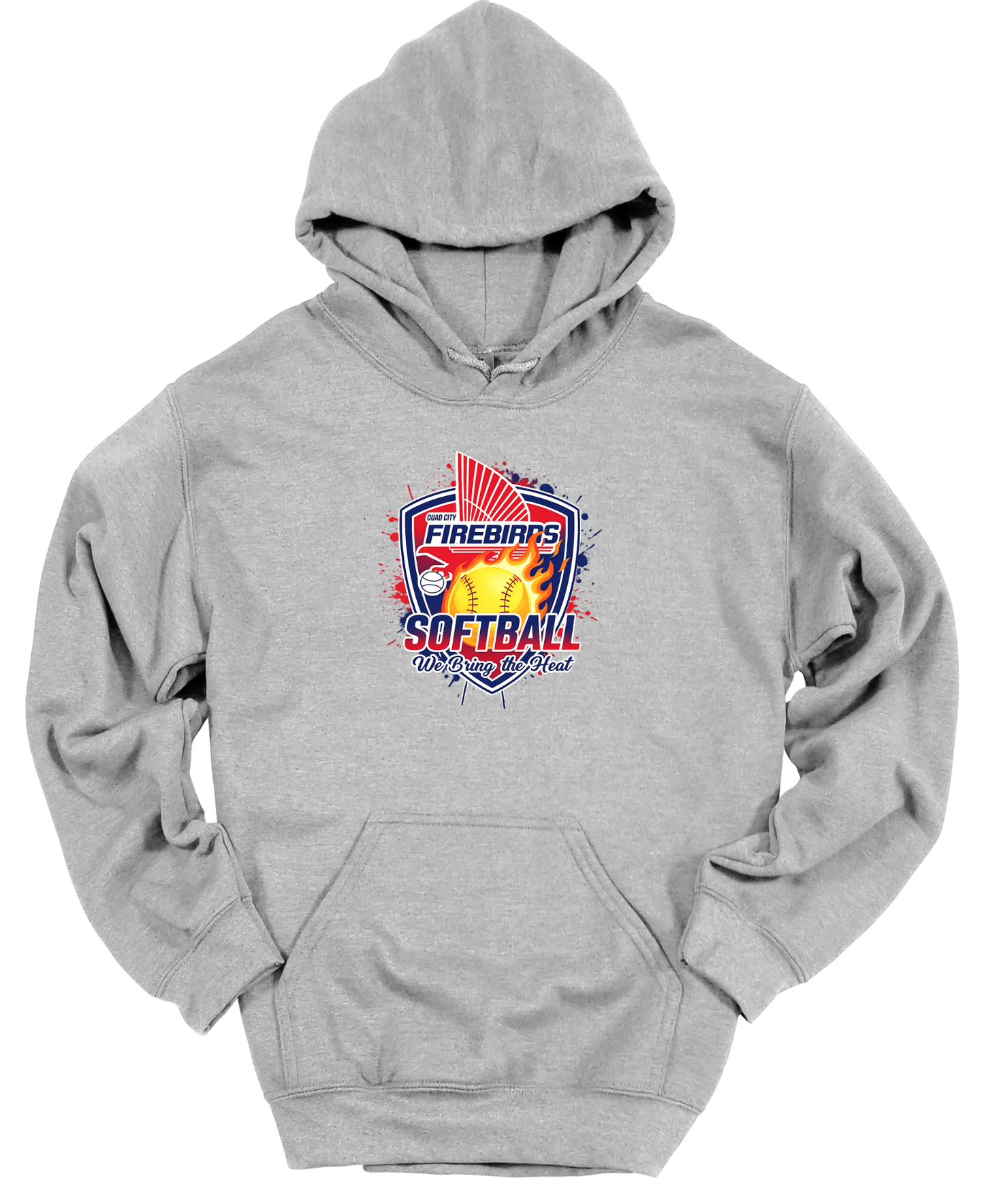 QC Firebirds Flaming Softball Crest Apparel